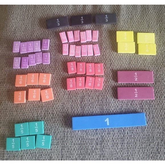 Foam fraction tiles MAC015 Teaching Resource Homeschool Math Manipulatives - Picture 1 of 10